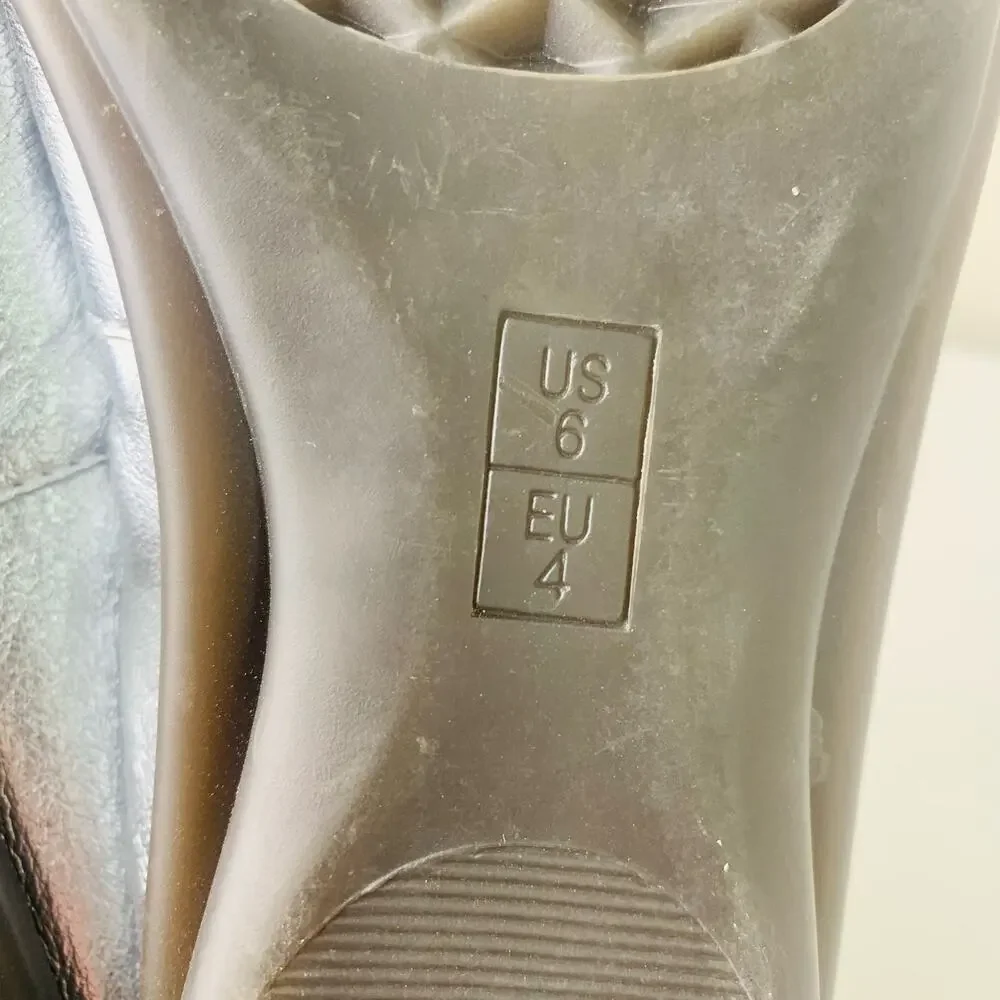 Aerosoles Jamboline Silver Leather Beaded Loafers Womens 6B Comfort Flats